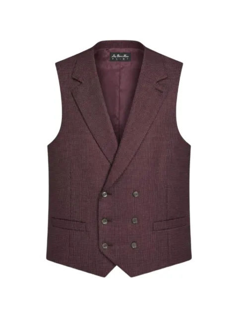 LUIGI BIANCHI MANTOVA double-breasted micro-pattern waistcoat Red 1383TESS1607555