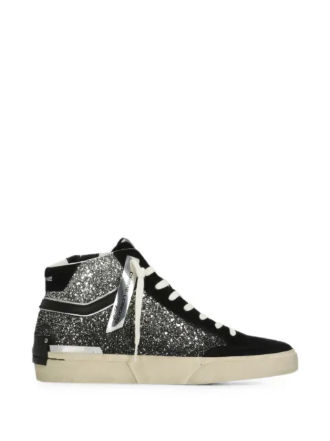 Crime London SK8 Recut high-top glitter sneakers Black 25174AA8