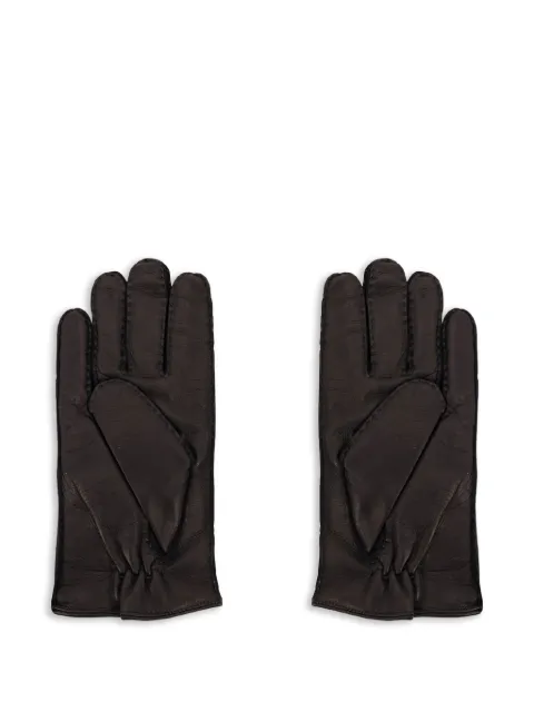 Orciani stitched-detail leather gloves Brown GU0110NFKNERO