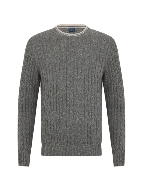 Fedeli cable-knit round-neck sweater Grey 6UE05433