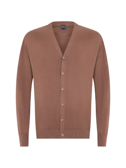 Fedeli V-neck cardigan Brown 7UED6066P