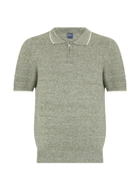 Fedeli zip-fastening short-sleeve polo shirt Green 7UE05731