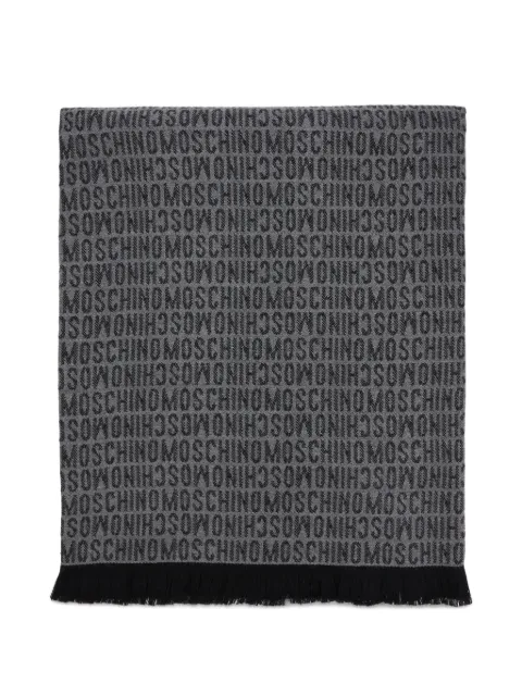 Moschino logo-jacquard wool scarf Grey T77048205