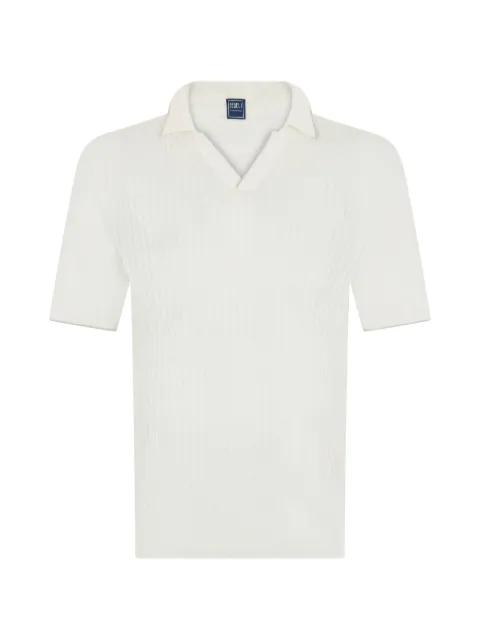 Fedeli ribbed-knit V-neck T-shirt White 6UE05425