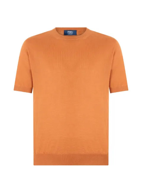 Fedeli round-neck short-sleeve T-shirt Orange 7UE05718