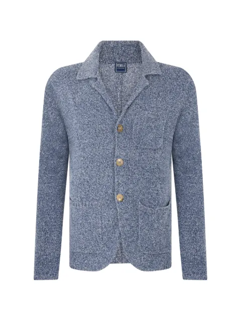 Fedeli button-up notched-lapel cardigan Blue 7UE05607