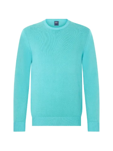 Fedeli crew-neck long-sleeve sweater Blue 7UED5902