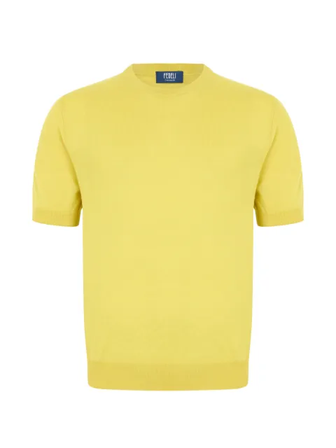 Fedeli short-sleeve crew-neck T-shirt Yellow 7UE05718