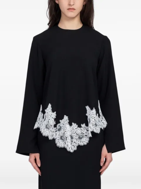 Beaufille Marni lace-trim blouse Black BFSS26B05