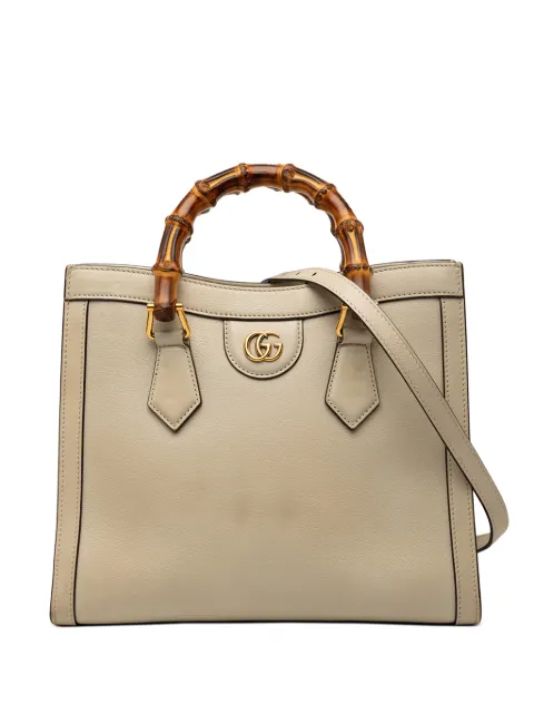 Gucci Pre-Owned 2016-2026 Small Calfskin Bamboo Diana satchel Brown PDYCEA8WP3JQS3UP