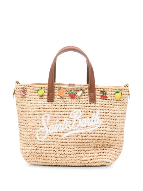 MC2 Saint Barth fruit-charm logo-embroidered tote bag Neutrals RAFC003