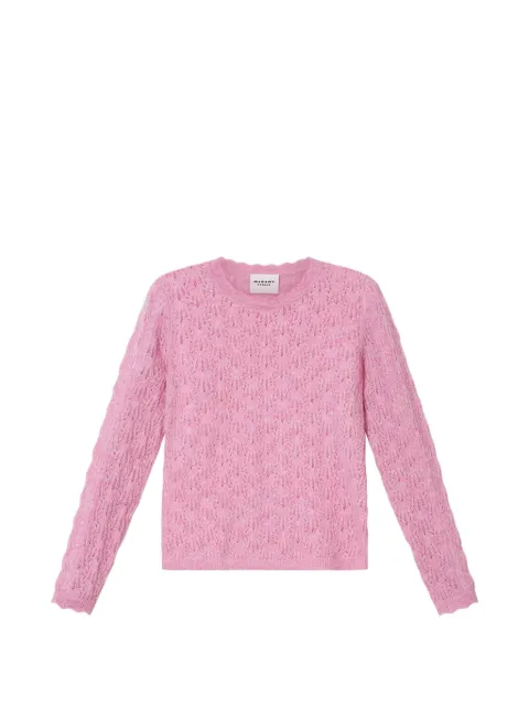 MARANT ÉTOILE Obeline openwork knit sweater Pink PU0726FAA1L68E