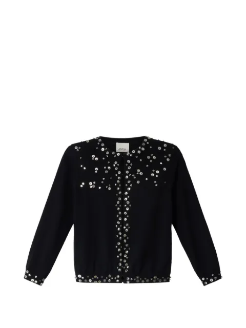 ISABEL MARANT Amaria sequined fine-knit cashmere-silk cardigan Black CA0180FAD3L05I