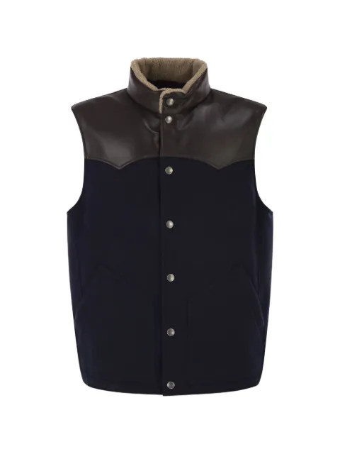Brunello Cucinelli shearling-collar gilet Blue MM4701622CQJ36