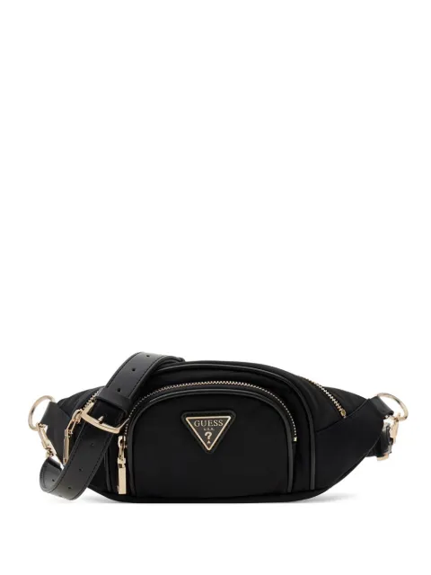 GUESS USA Follie logo-plaque zip-fastening belt bag Black TWNN9676080BLA