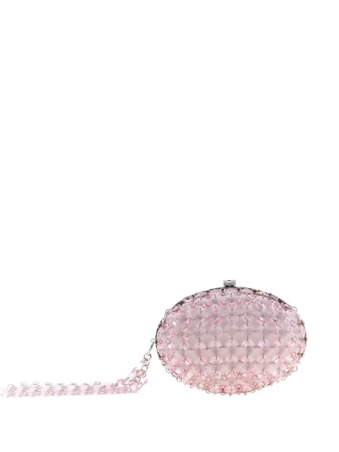 Self-Portrait crystal-chain clutch bag Pink PF26322AP