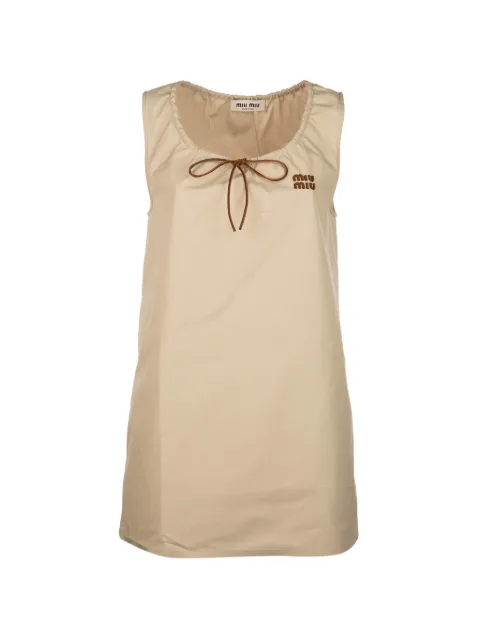 Miu Miu logo-detail mini dress Neutrals MF6414SOOO12NS