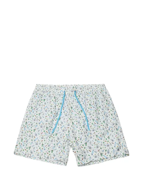 MC2 Saint Barth cocktail-print drawstring swim shorts Neutrals LIG0003