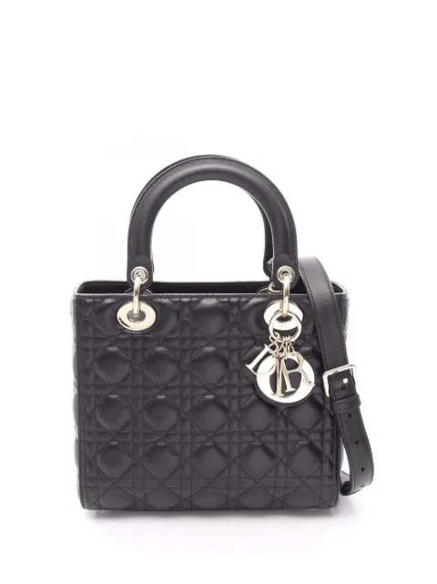 Christian Dior Pre-Owned 2010-2026 Medium Lambskin Cannage Lady Dior satchel Black PZR6BB65KQ9UGSJ7