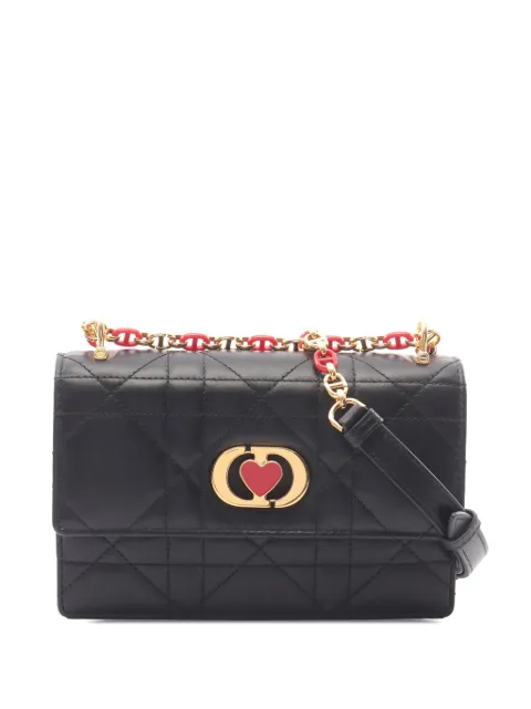Christian Dior Pre-Owned 2021-2026 DiorAmour Cannage Caro Wallet on Strap crossbody bag Black HNRS5RXMNX9AL75Y