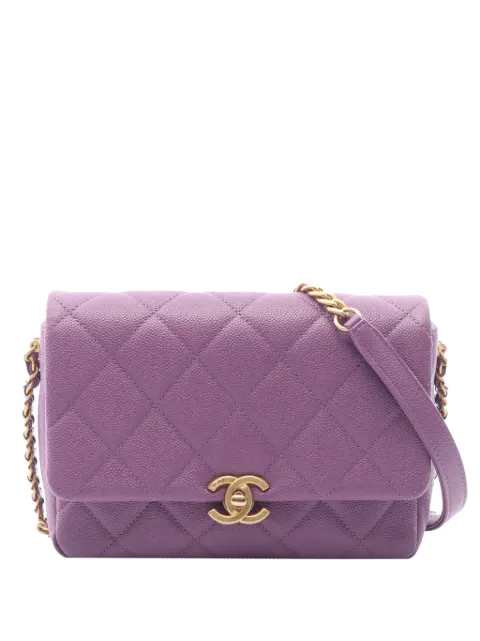 CHANEL Pre-Owned 2021-2026 Small Quilted Caviar Flap crossbody bag Purple 5BJQDUPV4HIO32ZZ