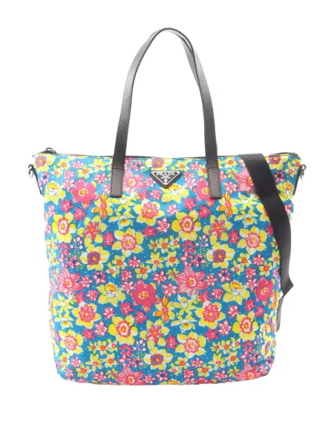 Prada Pre-Owned 2013-2026 Tessuto Stampato Floral Tote satchel Multicolour YJAB4NC3KZ4F30MF