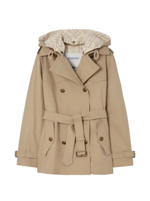 Burberry short tropical gabardine Foxfield trench coat Neutrals 8127402