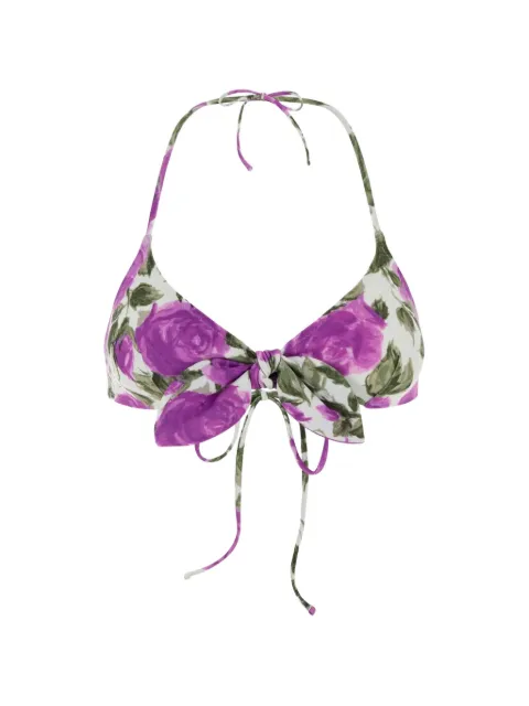 Chloé floral-print bikini top White CH26UMB12333