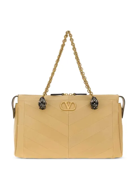 Valentino Garavani medium VLogo Signature quilted tote bag Neutrals 9W2B0S70UYF