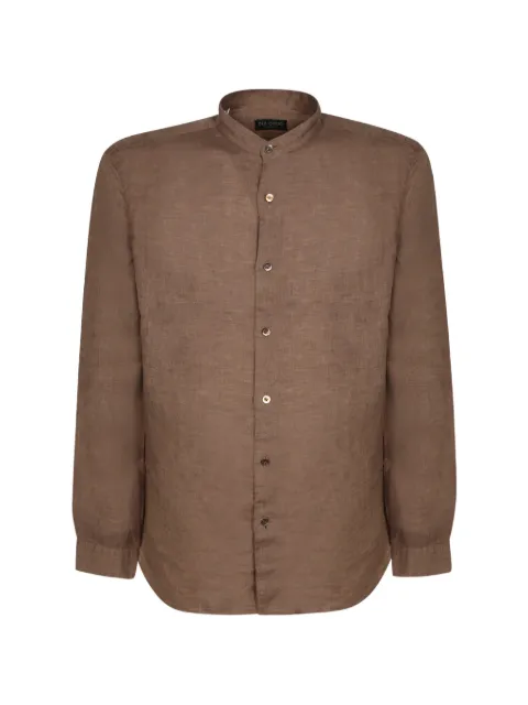 Dell'oglio band-collar long-sleeve shirt Brown COREAVI26396