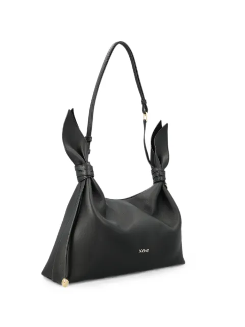 LOEWE Paseo knotted leather shoulder bag Black ABNYBNMX01