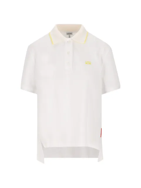 LOEWE Anagram-embroidered polo shirt White S359Y23XBE