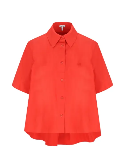 LOEWE logo-embroidered boxy-fit shirt Red S359Y05XI5