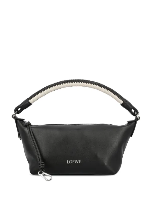 LOEWE mini Cala woven-handle leather shoulder bag Black A120HPLX04