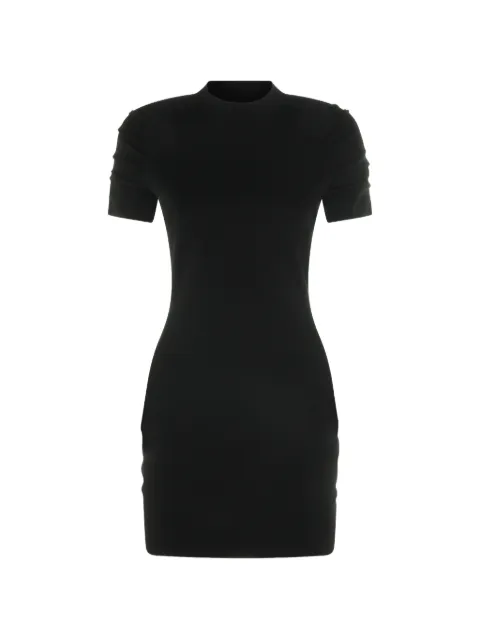 Alexander Wang ruched logo short sleeve mini dress Black 1KC32660470