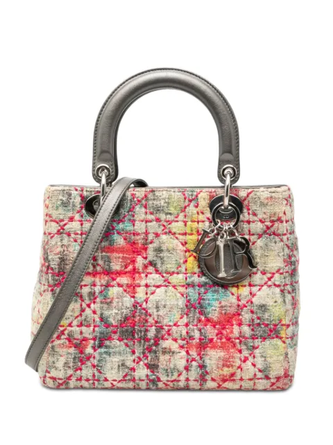 Christian Dior Pre-Owned 2011 Medium Multicolor Tweed Cannage Lady Dior satchel Neutrals IX87BOEB0F0FH3DH