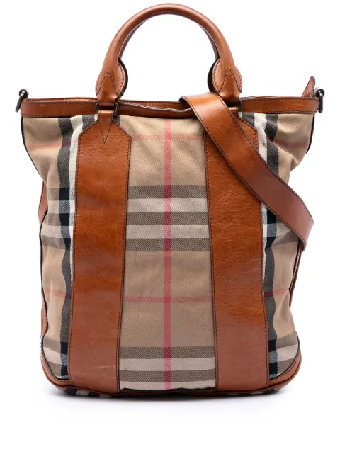 Burberry Pre-Owned 2000-2017 House Check Canvas Bonington satchel Neutrals I498ADGQ6DI449BI