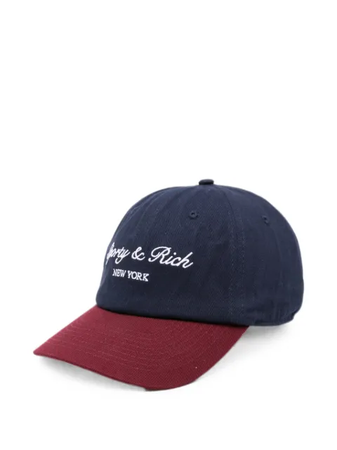 Sporty & Rich logo-embroidered baseball cap Blue AC04075328BL