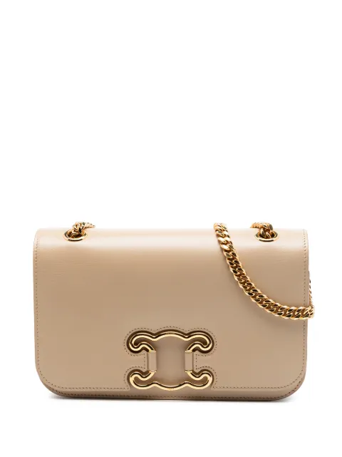 Celine Pre-Owned 2022 Medium Calfskin Triomphe Frame crossbody bag Neutrals VAT5RQIDKZEU4FXU