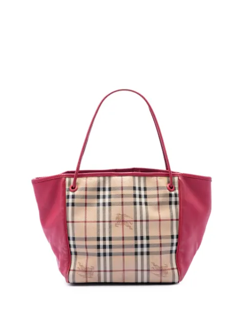 Burberry Pre-Owned 2000-2017 Small Leather Trimmed Haymarket Check Coated Canvas Canterbury tote bag Neutrals PSPKFPCXTEW7KCAB
