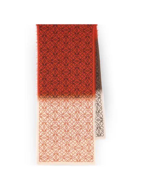LOEWE Anagram frayed scarf Red FSA2S1SW03