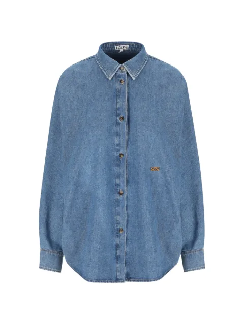 LOEWE Anagram-embroidered denim shirt Blue S359Y1DX28