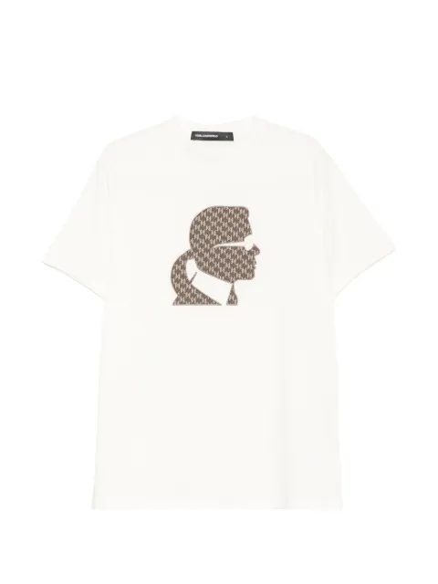 Karl Lagerfeld logo-embroidered T-shirt Neutrals 755055561221