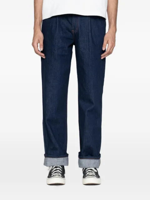 Naked and Famous pleated vertical slub jeans Blue 101137496