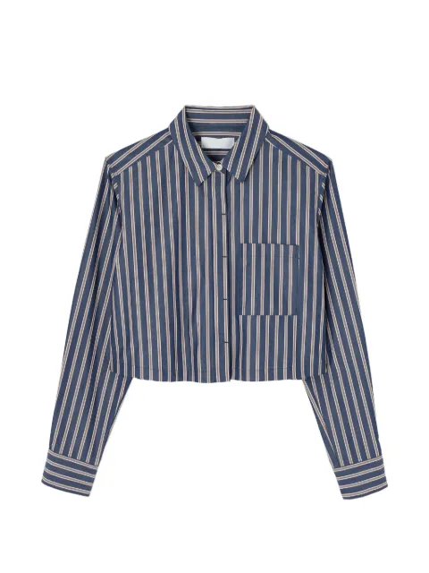 Moussy Vintage striped cropped shirt Blue 540JS2305310