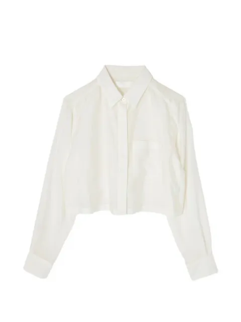 Moussy Vintage cropped pocket-detail shirt White 540JSU305290