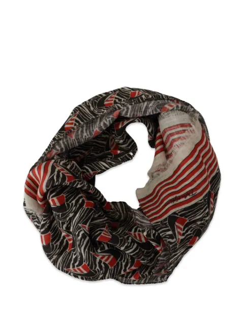 Dolce & Gabbana zebra-print sailboat-stripe scarf White MS6163