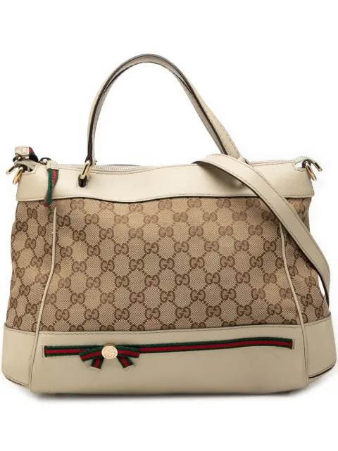 Gucci Pre-Owned 2000-2015 GG Canvas Web Mayfair satchel Neutrals 1MWGF0DQZ93TS2W2