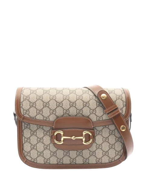 Gucci Pre-Owned 2016-2026 Medium GG Supreme Horsebit 1955 shoulder bag Neutrals APBZEGPK0XY15RK6