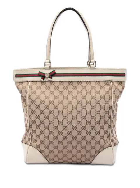 Gucci Pre-Owned 2016-2026 GG Canvas Web Mayfair tote bag Neutrals L8SA4P5CRMM3JPC4